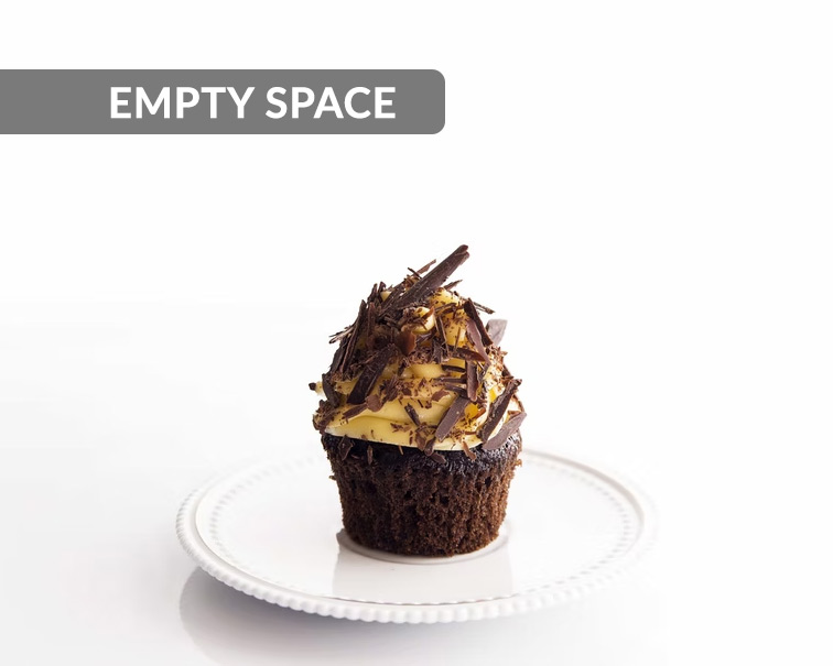 Cupcake photo showing empty space