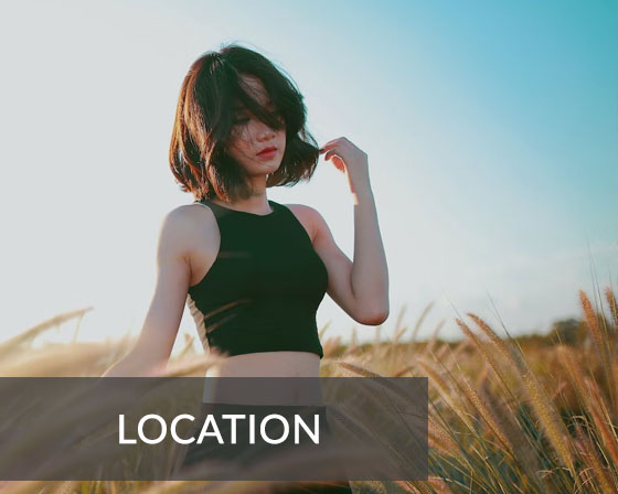 woman in a corn field, right location