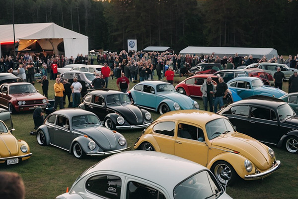 Volkswagen enthusiasts gathered at a car meet