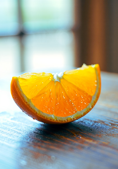After - a orange fruit slide on a table