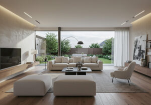 Best Lightroom Presets for Real Estate Photography - Modern living room edited with real estate Lightroom presets