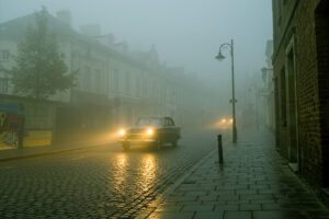 Get a Cinematic Look in Lightroom - a foggy street scene