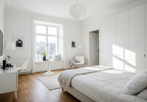 Remove Color Casts in Real Estate Photos - Bright bedroom with correct, clean white walls