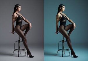 Blue Tone Presets Guide - Before and after comparison of blue tone preset applied to portrait photo in Lightroom