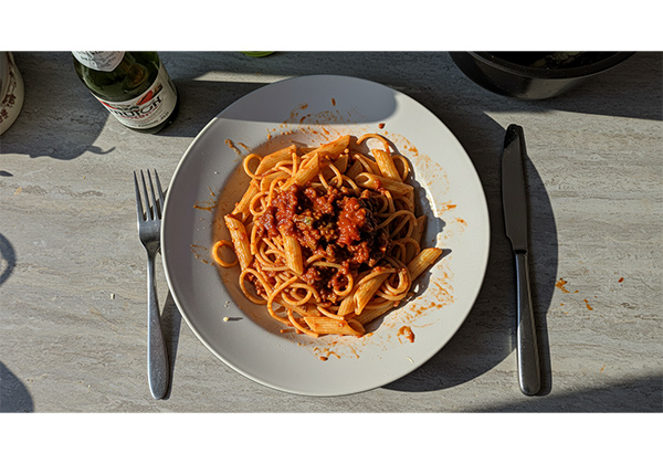 Common Instagram food photography mistakes including harsh lighting and cluttered composition