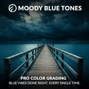 moody blue tones presets for Lightroom - a long pier stretching into the ocean