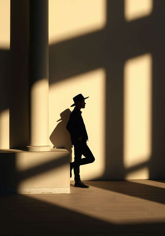 before - silhouette of a person with shadows