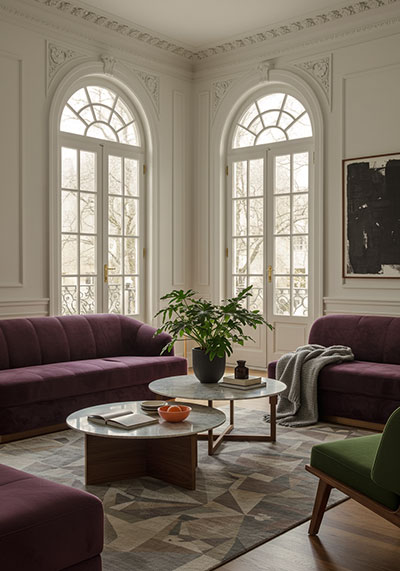 before - modern living room with a blend of contemporary and classic design elements