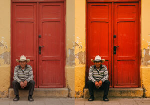 Edit Moody Street Photos in Lightroom - Before and after of moody street photo edited in Lightroom