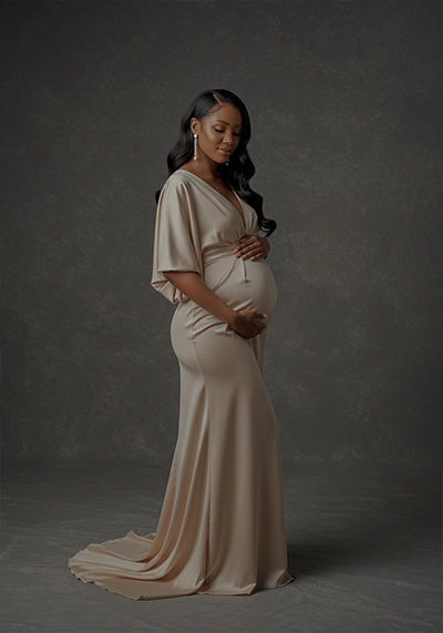 before - pregnant woman standing gracefully