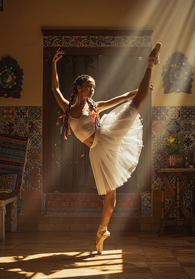 preset example - a model posing as ballet dancer