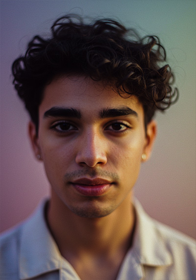 before - abstract portrait of a young man