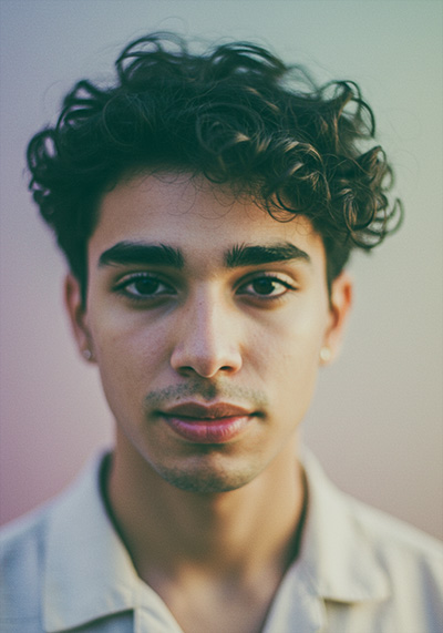 with preset - abstract portrait of a young man