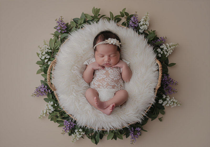 before - peacefully sleeping newborn baby