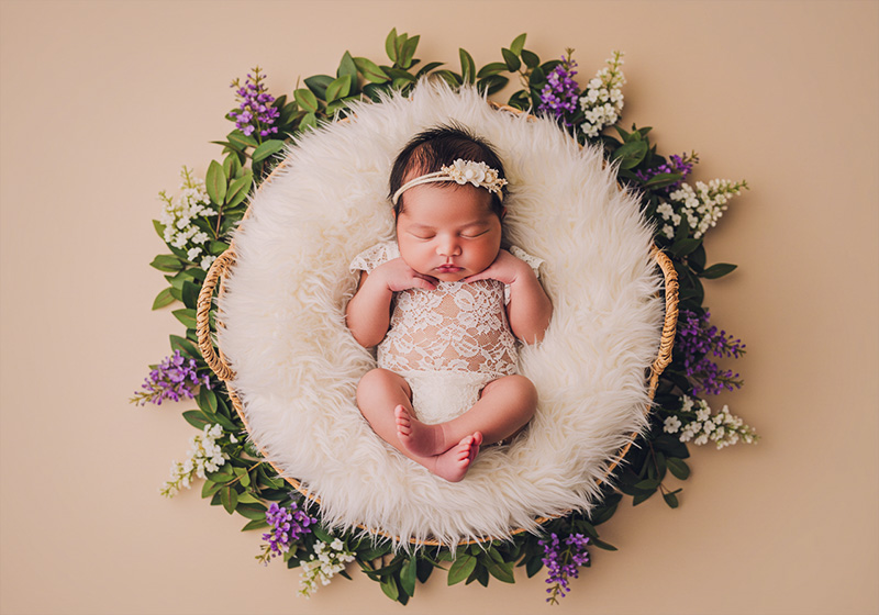 with preset - peacefully sleeping newborn baby