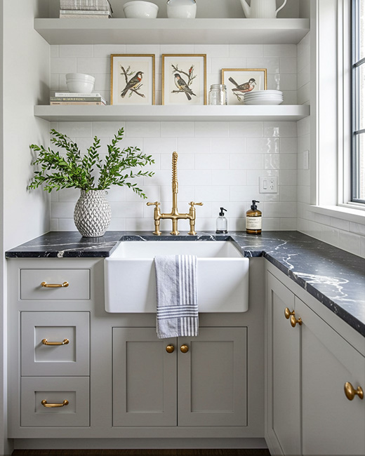 stylish clean and bright kitchen nook example image
